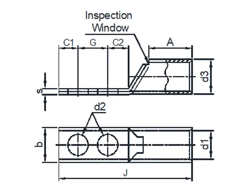 Standard Barrel One Hole Narrow Tongue Lug Diagram